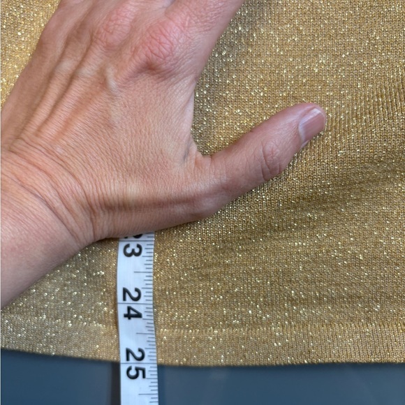 Elementz long sleeve crew neck Gold shimmery Blouse with Wrap Design size XL - Picture 7 of 9